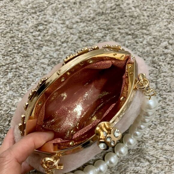 Handmade Cute Real Shearling Perfume Bottle Shaped Clutch/Wristlet/Crossbody - Picture 15 of 15